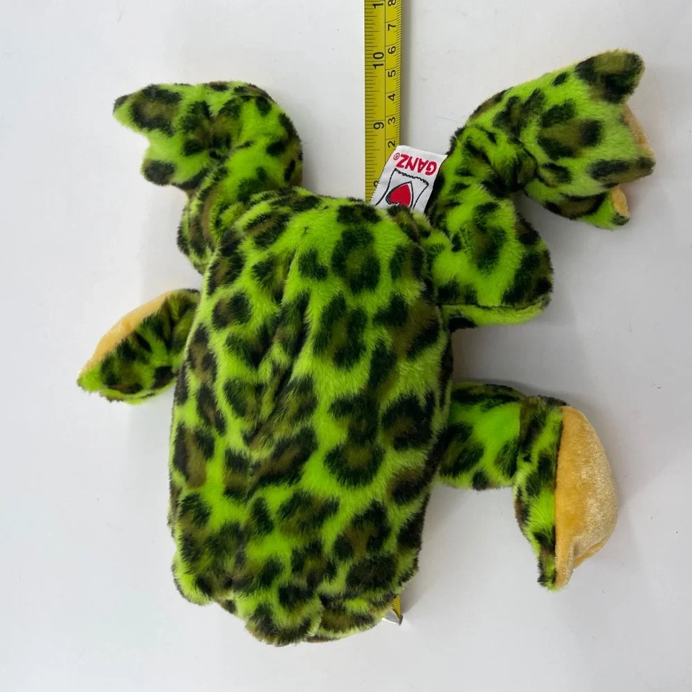 Ganz Webkinz Bull Frog Plush Neon Green Spotted Stuffed Animal Toy 9